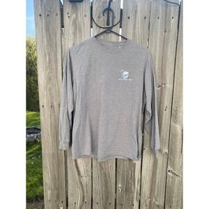 Southern Tide Mens Medium Gray Hot Cocoa Holiday Graphic Long Sleeve T-Shirt